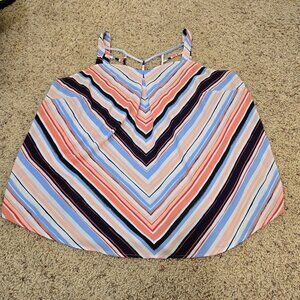 Maurices Red, Blue, Pink and White Striped Tank Top Size 2